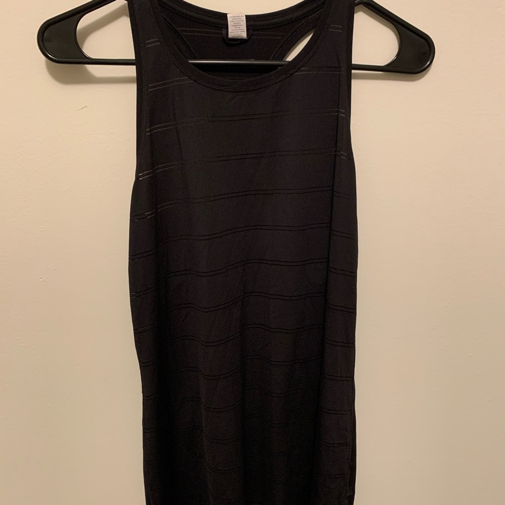 Athleta black striped racer back tank top